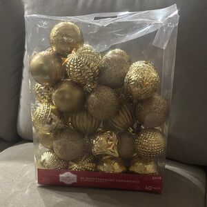 Holiday Time Glittering Gold Ornaments